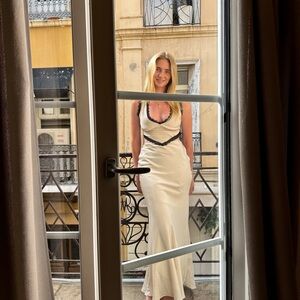 Princess Polly Cream and Black Dress